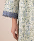 Women's RTW Textured Lawn Blue Embroidered A-Line Shirt